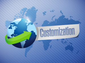 globe with a customization message illustration